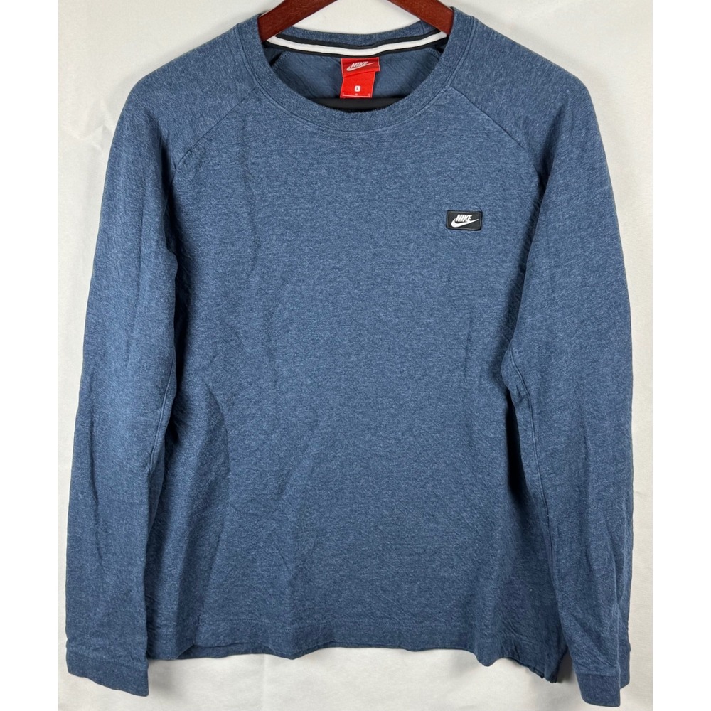 Nike Mens Blue Heather Side Zip Crewneck Sweatshirt 846350-464 Large